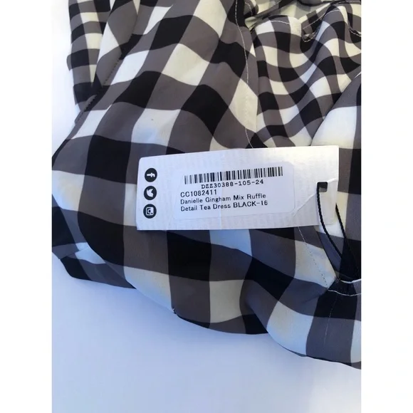 NWT Ruffle Gingham Cut Out Back Dress - Picture 5 of 8